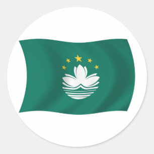 Redondo Adesivo da Bandeira de Macau