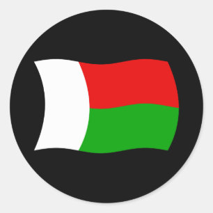 Redondo Adesivo da Bandeira de Madagascar