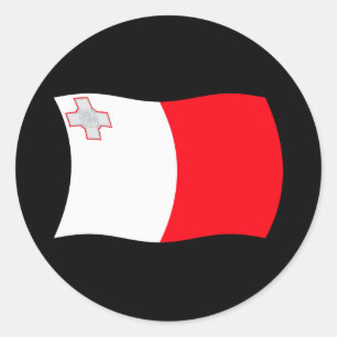 Redondo Adesivo da Bandeira de Malta