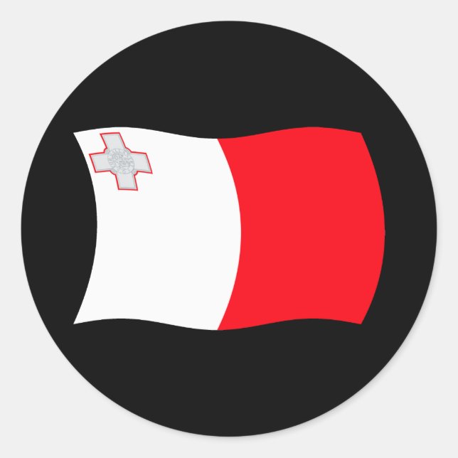 Redondo Adesivo da Bandeira de Malta (Frente)