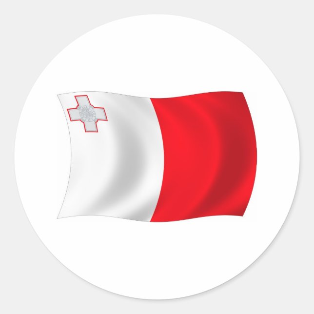 Redondo Adesivo da Bandeira de Malta (Frente)