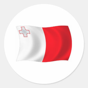Redondo Adesivo da Bandeira de Malta