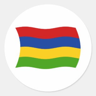 Redondo Adesivo da Bandeira de Maurício