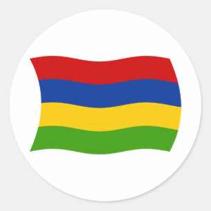 Redondo Adesivo da Bandeira de Maurício