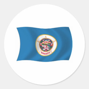 Redondo Adesivo da Bandeira de Minnesota
