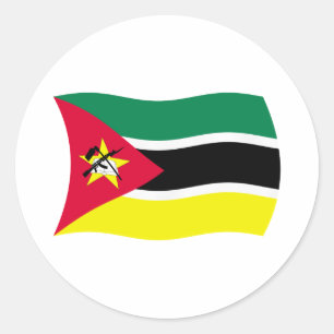 Redondo Adesivo da Bandeira de Moçambique