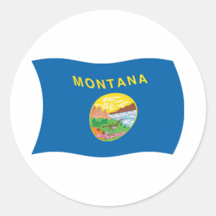 Redondo Adesivo da Bandeira de Montana