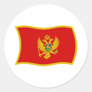 Redondo Adesivo da Bandeira de Montenegro