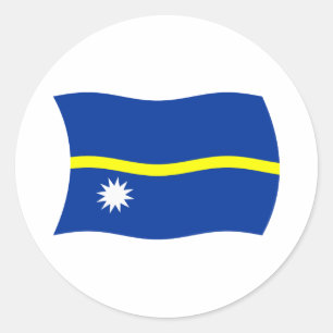 Redondo Adesivo da Bandeira de Nauru