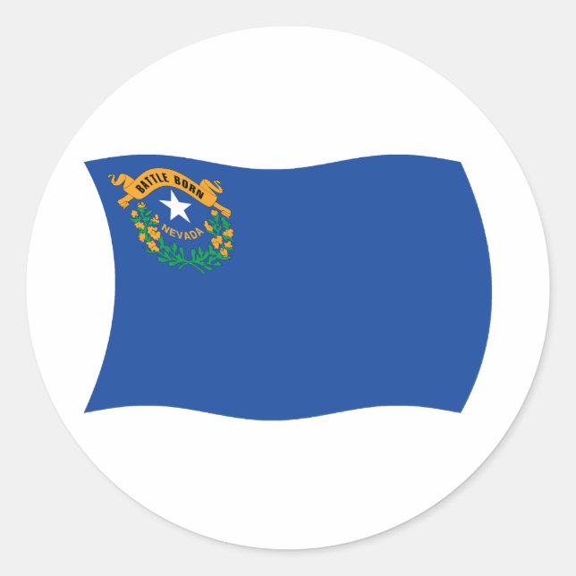 Redondo Adesivo da Bandeira de Nevada (Frente)