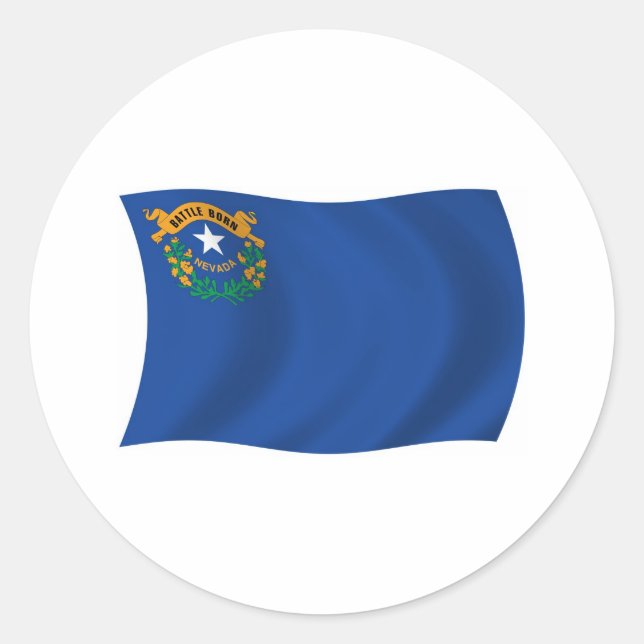 Redondo Adesivo da Bandeira de Nevada (Frente)