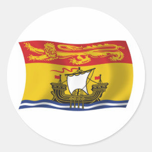 Redondo Adesivo da Bandeira de New Brunswick