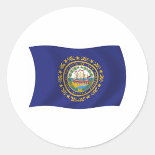Redondo Adesivo da Bandeira de New Hampshire