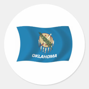 Redondo Adesivo da Bandeira de Oklahoma