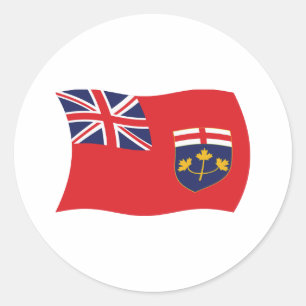 Redondo Adesivo da Bandeira de Ontário