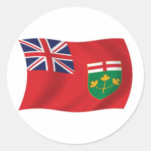 Redondo Adesivo da Bandeira de Ontário