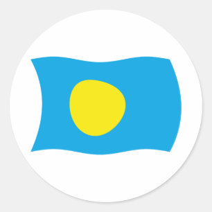 Redondo Adesivo da Bandeira de Palau