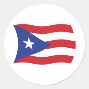 Redondo Adesivo da Bandeira de Porto Rico