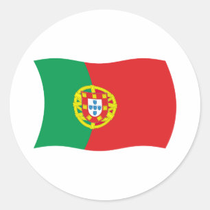 Redondo Adesivo da Bandeira de Portugal