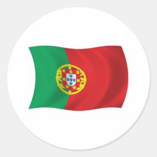 Redondo Adesivo da Bandeira de Portugal