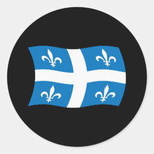 Redondo Adesivo da Bandeira de Quebec