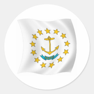 Redondo Adesivo da Bandeira de Rhode Island