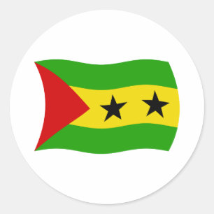 Redondo Adesivo da Bandeira de São Tomé e Príncipe