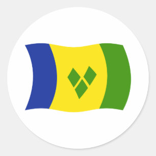 Redondo Adesivo da Bandeira de São Vicente e Granadinas