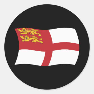 Redondo Adesivo da Bandeira de Sark