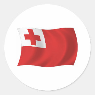 Redondo Adesivo da Bandeira de Tonga