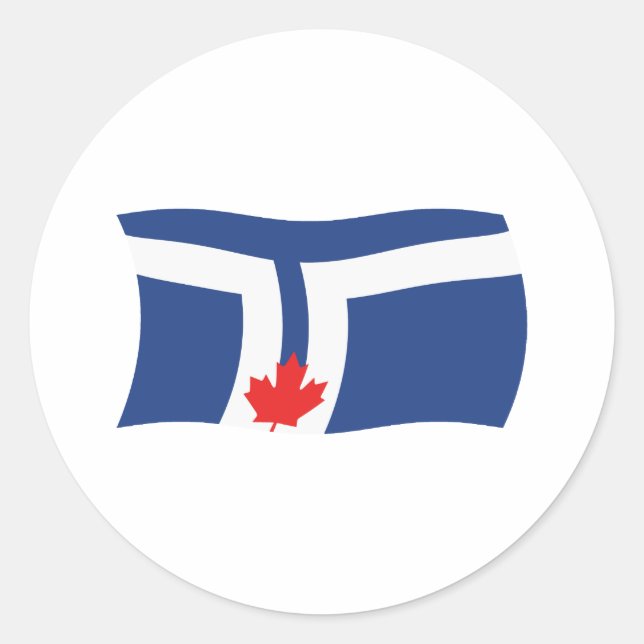 Redondo Adesivo da Bandeira de Toronto (Frente)