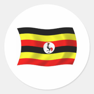 Redondo Adesivo da Bandeira de Uganda