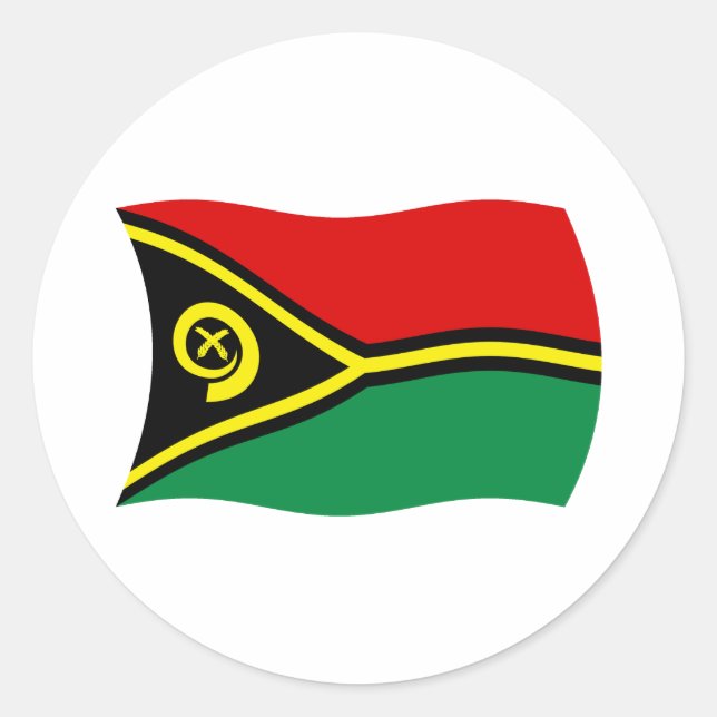 Redondo Adesivo da Bandeira de Vanuatu (Frente)