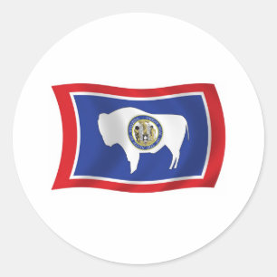 Redondo Adesivo da Bandeira de Wyoming