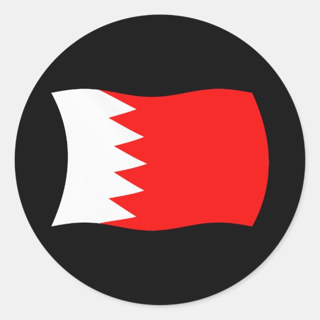 Redondo Adesivo da Bandeira do Bahrein (Frente)