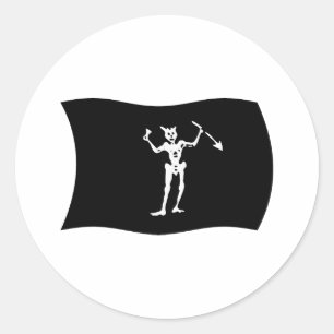 Redondo Adesivo da Bandeira do Barba Negra