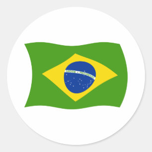 Redondo Adesivo da Bandeira do Brasil