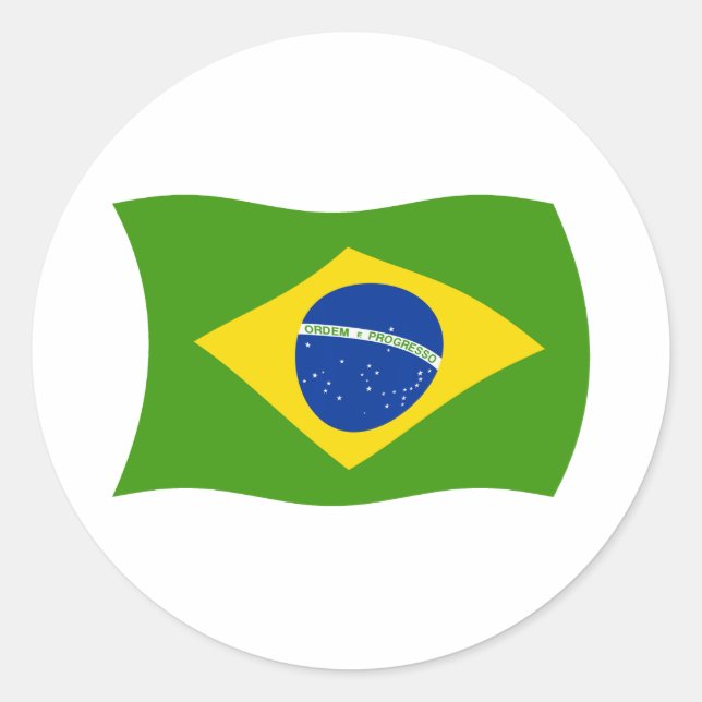 Redondo Adesivo da Bandeira do Brasil (Frente)