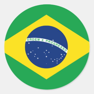 Redondo Adesivo da Bandeira do Brasil – Orgulho Brasileiro