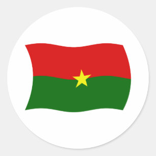 Redondo Adesivo da Bandeira do Burquina Fasso
