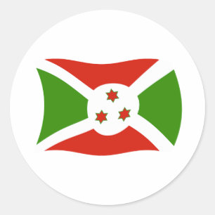Redondo Adesivo da Bandeira do Burundi