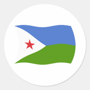 Redondo Adesivo da Bandeira do Djibuti