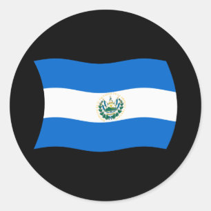 Redondo Adesivo da Bandeira do El Salvador