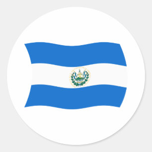 Redondo Adesivo da Bandeira do El Salvador
