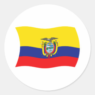 Redondo Adesivo da Bandeira do Equador