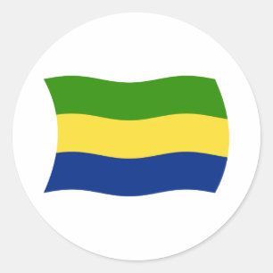 Redondo Adesivo da Bandeira do Gabão