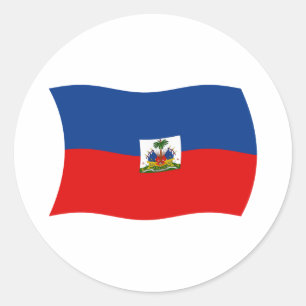 Redondo Adesivo da Bandeira do Haiti