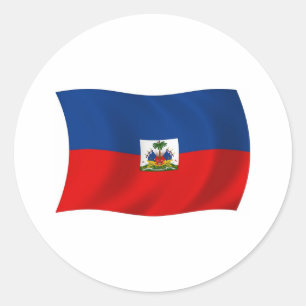 Redondo Adesivo da Bandeira do Haiti