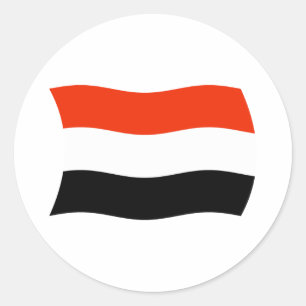 Redondo Adesivo da Bandeira do Iêmen