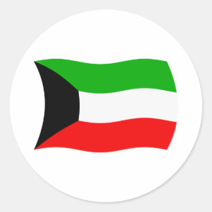Redondo Adesivo da Bandeira do Kuwait